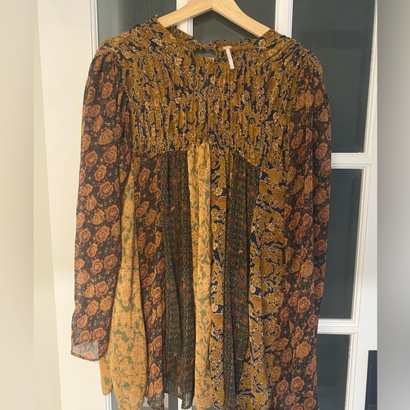 Free People Merrie Mix Print Tunic Top size XS - Picture 3 of 7